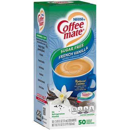 Coffee Mate Sugar Free French Vanilla Single Serve Liquid Creamer .375 oz., PK200 00050000917570